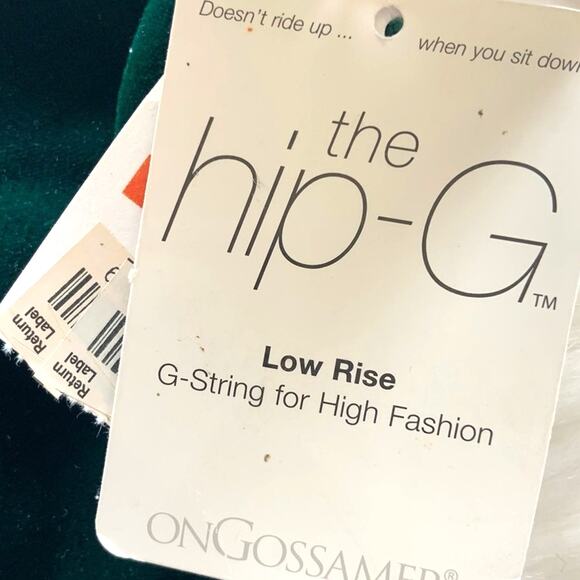 On Gossamer Green Velvet Vintage Thong Panty Majestic 2005 Collection RARE S/M - Picture 7 of 10